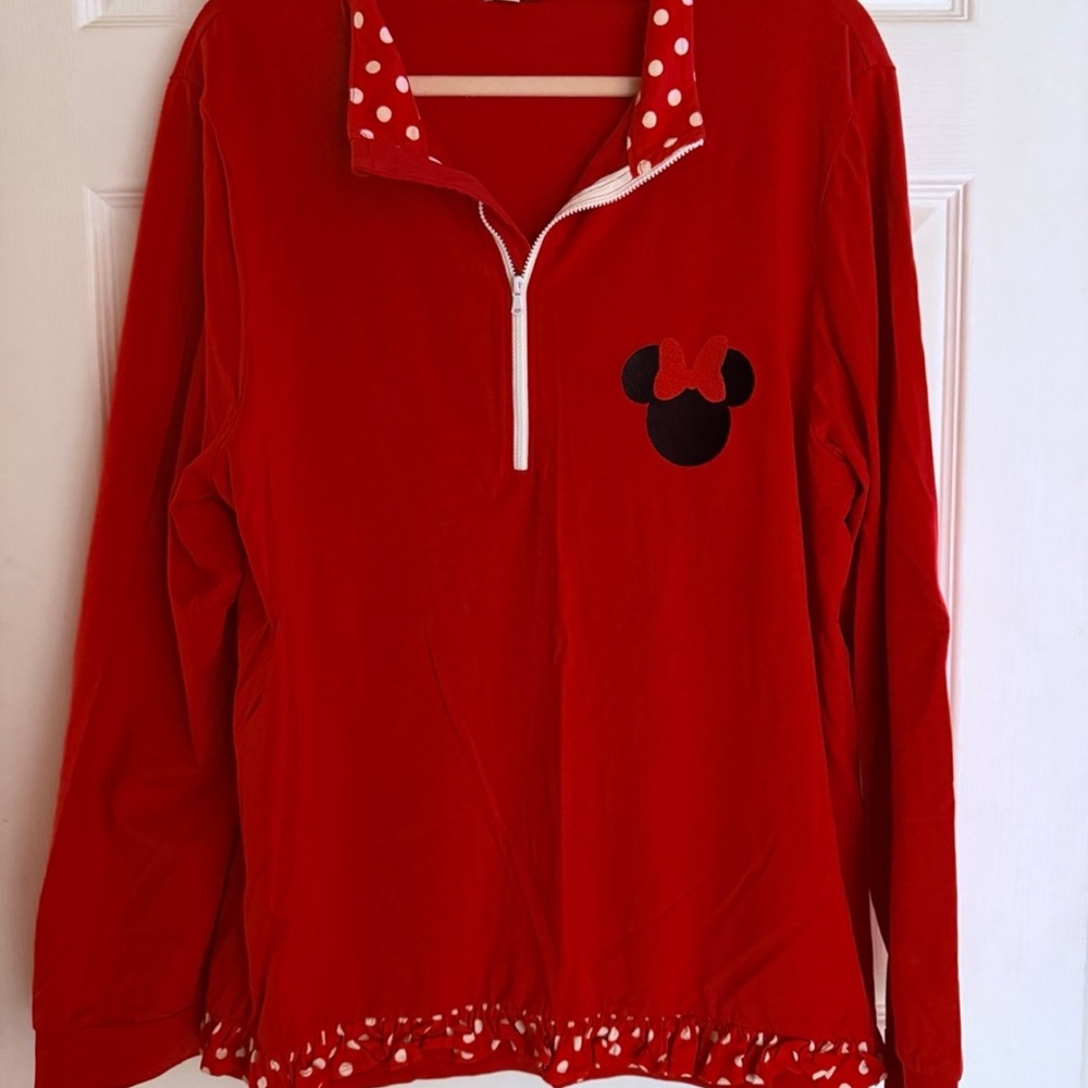 Red Minnie Mouse Quarter-Zip Pullover